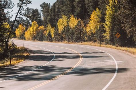 Highway At Autumn In Colorado Usa Stock Photo Image Of Road Forest