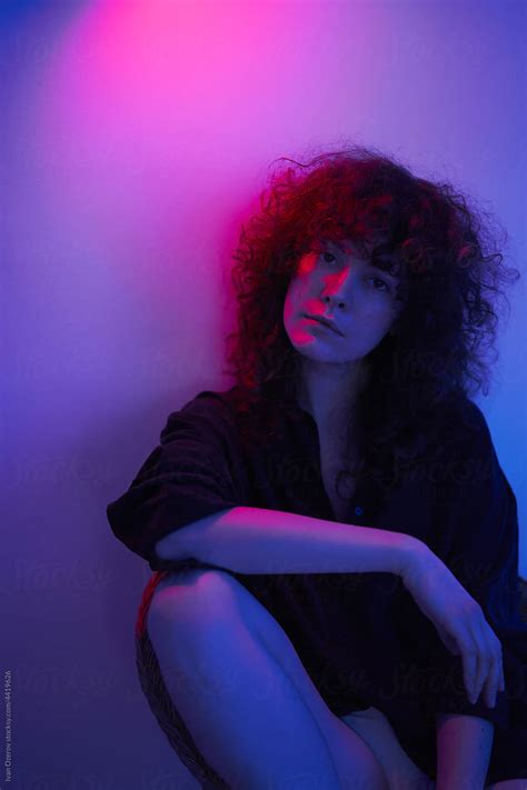 Sensual Woman In Neon Light By Stocksy Contributor Ivan Ozerov Stocksy
