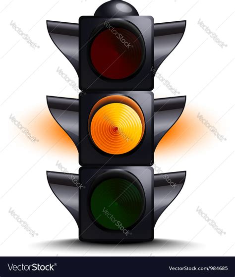 Traffic Light On Yellow Royalty Free Vector Image