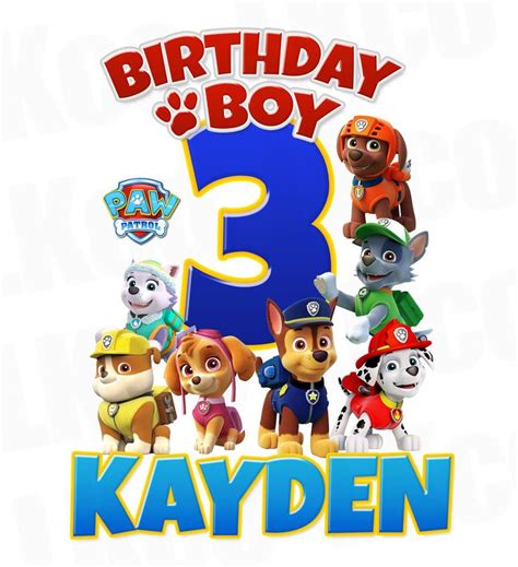 A Birthday Card With The Characters Of Paw Patrol