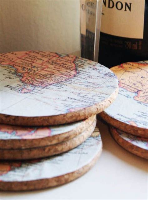 How To Transform Old Maps Into Diy Coasters Craft Projects For Every