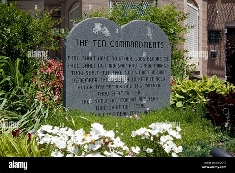 The Ten Commandments Stone Tablet Monument Washington Dc Usa Stock