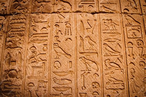 Escritura Egipcia Antigua Jeroglíficos Egipcios Inscripciones Murales