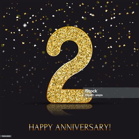 2 Year Happy Anniversary Banner 2nd Anniversary Gold Logo On Dark