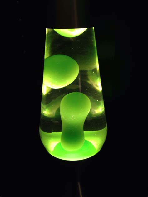 Sixteen Inch Lava Lamp Clear Liquid Neon Green Wax Lava Lamp
