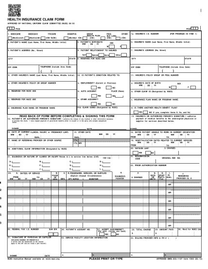 23 Health Insurance Claim Forms 1500 Instructions Page 2 Free To Edit