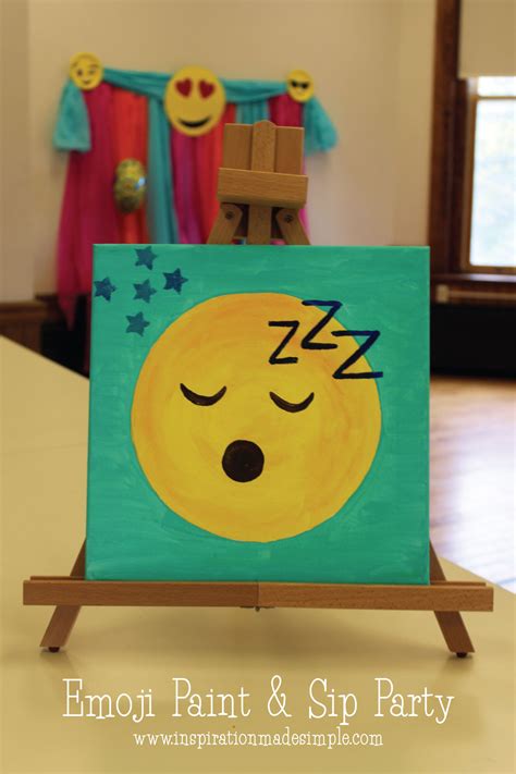 Emoji Paint And Sip Party Inspiration Made Simple