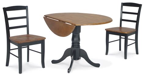 Dining Essentials Black Cherry 42 Round Drop Leaf Dining Table T57 42dp