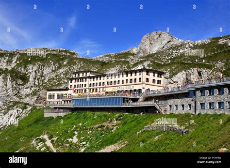 Mountain Hotel Pilatus Kulm Mount Pilatus Canton Of Obwalden Stock