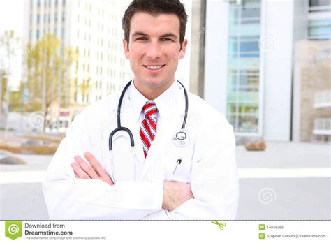 Handsome Doctor At Hospital Stock Photo - Image of health, environment ...