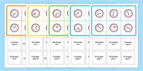 Mixed Time Bingo 5 Minutes Telling The Time Twinkl
