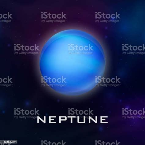 Planet Neptune Vector 3d Realistic Space Planet In Space Starry Sky