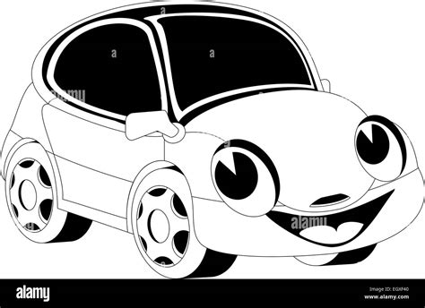 Cartoon Car Black And White Stock Photos And Images Alamy