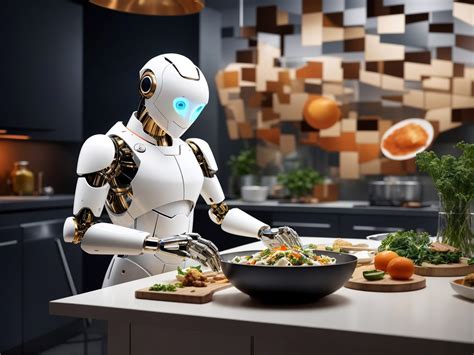 Ai Robot Cooking In A Kitchen Graphic By Comic And Cartoon Factory