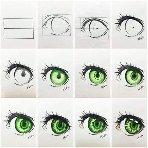 With normal eyes, draw the iris close to the top eyelid and gently touch the lower eyelid below. Tut draw eye.... #tutorial #eye#drawing #watercolor | Drawings, Eye drawing, Anime eyes