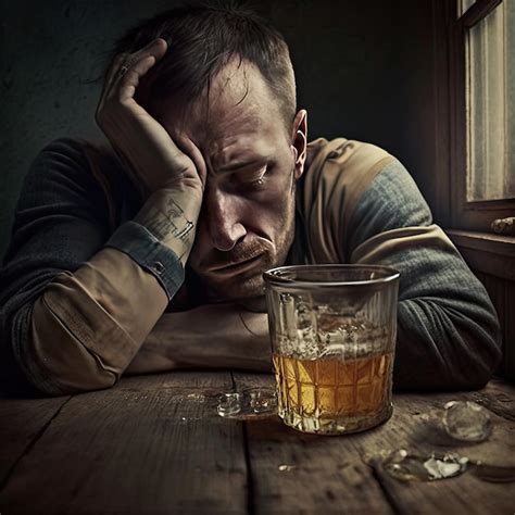 Premium Photo Lonely Drunk Man In Bar Depressed Young Man Drinking