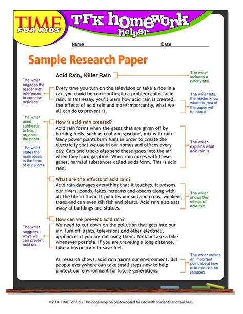 How To Write A Research Paper 6th Grade Writing A Research Paper For