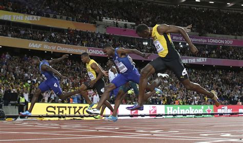 Usain Bolt Finishes 3rd In Final 100 Meter Race Justin Gatlin Wins