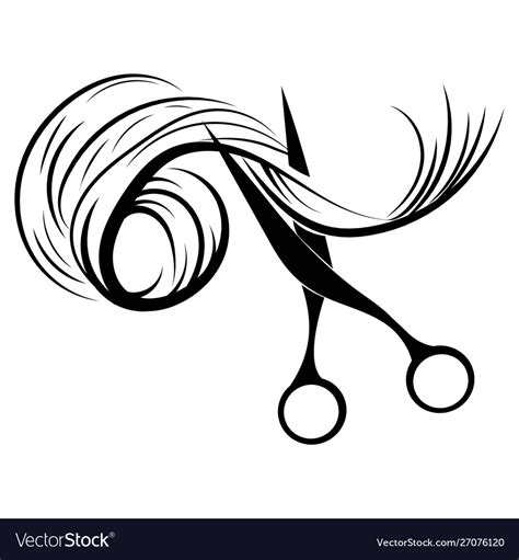 Logo For Hairdresser Black And White Logo Vector Image