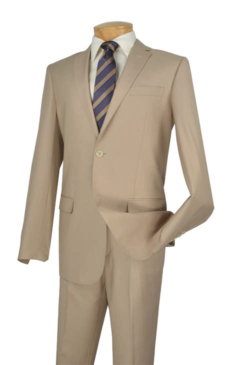 Mens Slim Fit Suit Beige Casual Beige Man Suit Fashion Groom Tuxedos