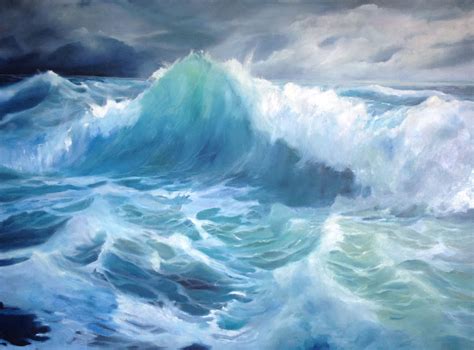 Ocean Sea Waves Contemporary Art By Nancy Lajeunesse Landscape