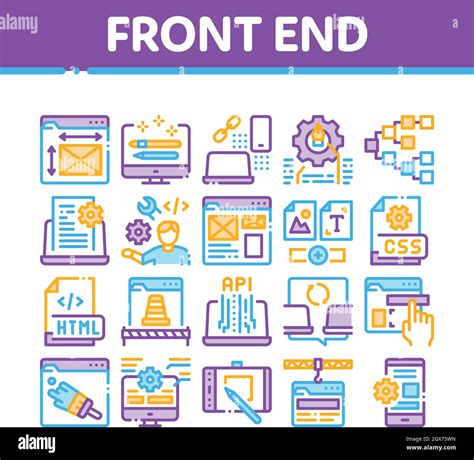 Front End Development Collection Icons Set Vector Stock Vector Image