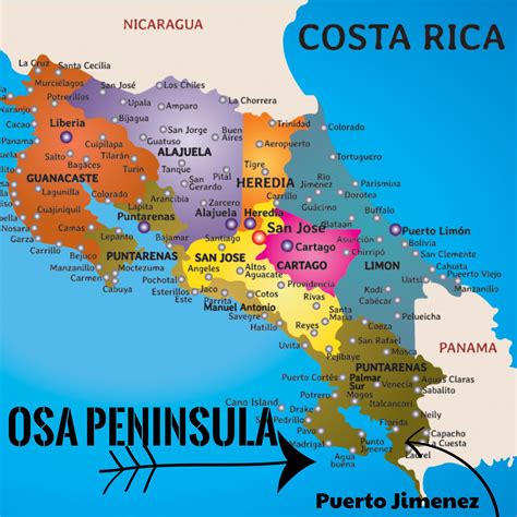 Image Result For Costa Rica Map Showing Osa Peninsula Costa Rica Map