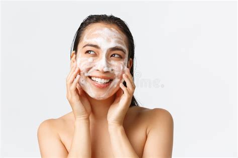 Skincare Women Beauty Hygiene And Personal Care Concept Close Up Of Beautiful Naked Asian