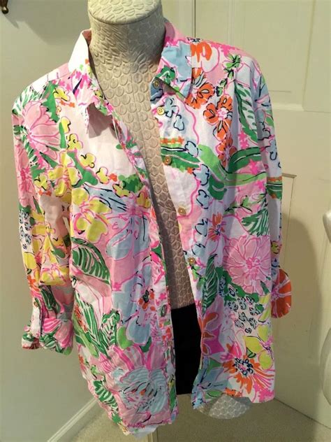 Lilly Pulitzer For Target Nosey Posie Blouse Semi Sheer And Perfect For