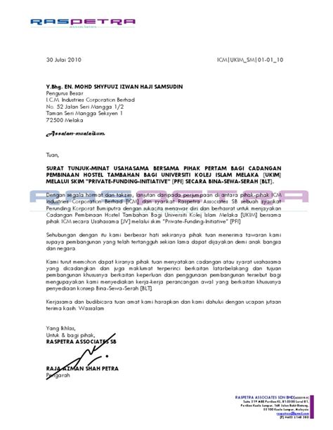 Yang bertanda tangan di bawah ini : Contoh Surat Tunjuk Minat Tender
