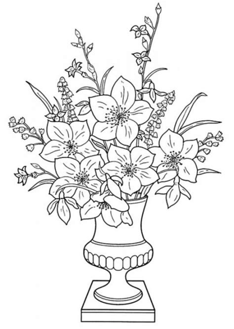 Vaza Cu Flori Desene De Colorat