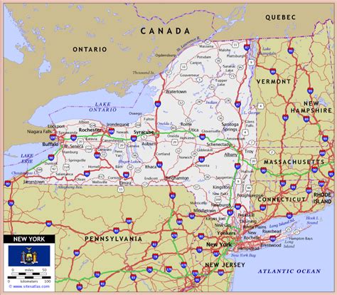 Large Detailed Administrative Map Of New York State W