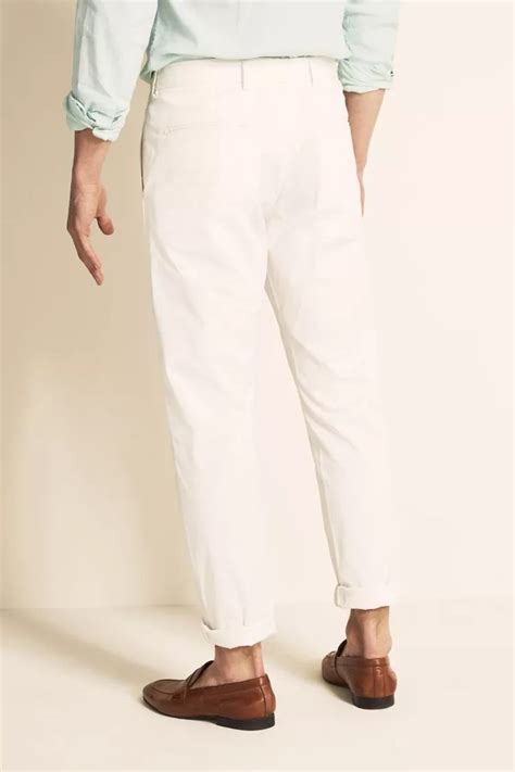 Moss 1851 Tailored Fit Eco White Light Weight Stretch Chino Stretch