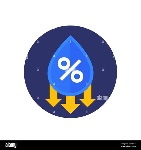 Humidity Decrease Icon Water Drop And Percent Stock Vector Image And Art
