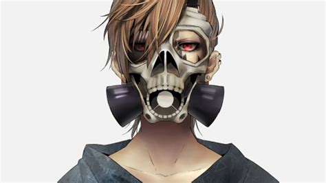 16 Face Mask Anime Boy With Hoodie And Mask