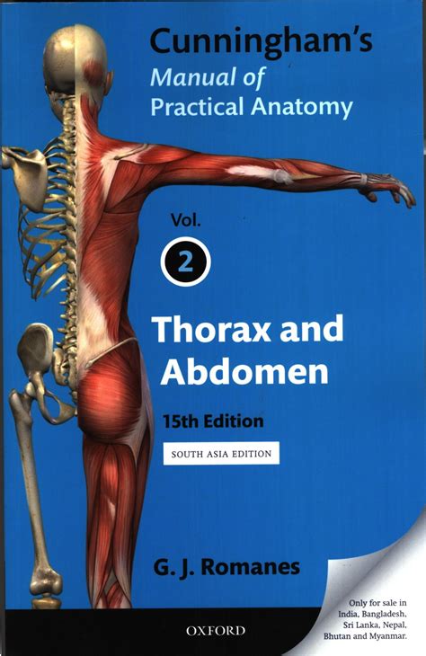 cunningham s manual of practical anatomy volume 2 thorax and abdomen 15th edition buy