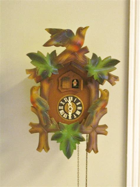 Vintage German Cuckoo Clock Colorful Non Working Decorative Wood Wall