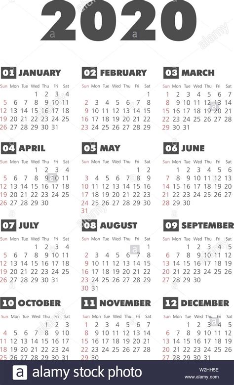 Calendar 2020 Black And White Calendar Printables Free Templates