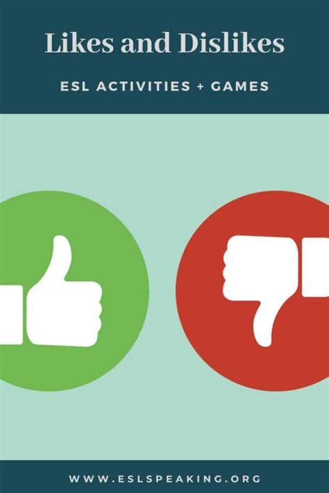 Likes And Dislikes Esl Activities Worksheets And Lesson Plans