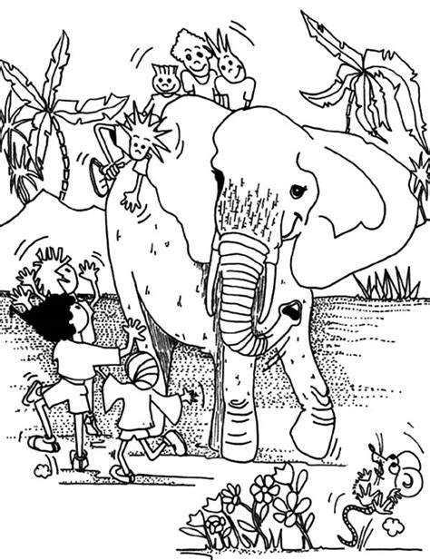 African Elephant Kids Best Friends Coloring Pages Coloring Sky
