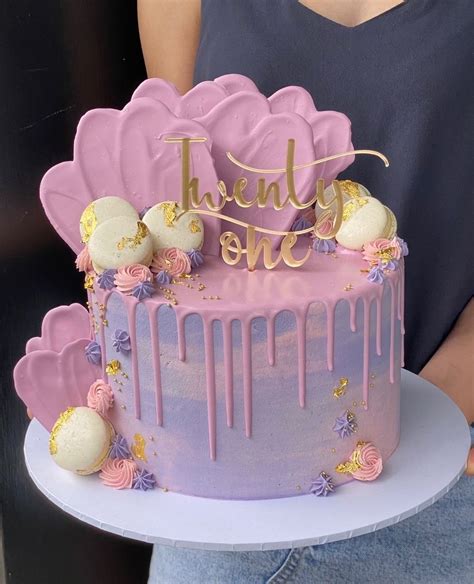 21st Cake With Purple And Lilac Buttercream Beautiful Birthday Cakes