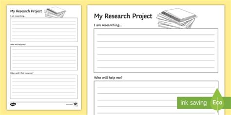 My Research Project Worksheet Worksheet Teacher Made