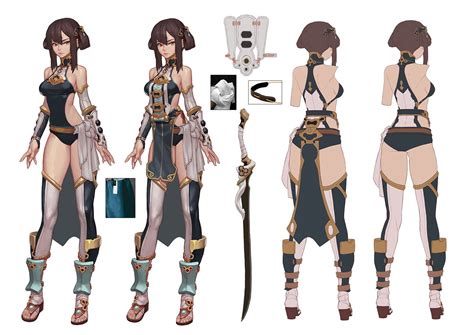 artstation 동양풍 검사 캐릭터 시트 taimin yoo female character concept fantasy character design