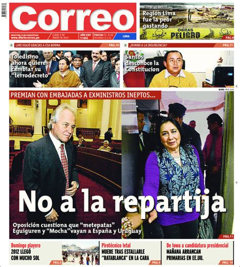Vea Las Portadas De Los Principales Diarios Peruanos Para Hoy Lunes 2