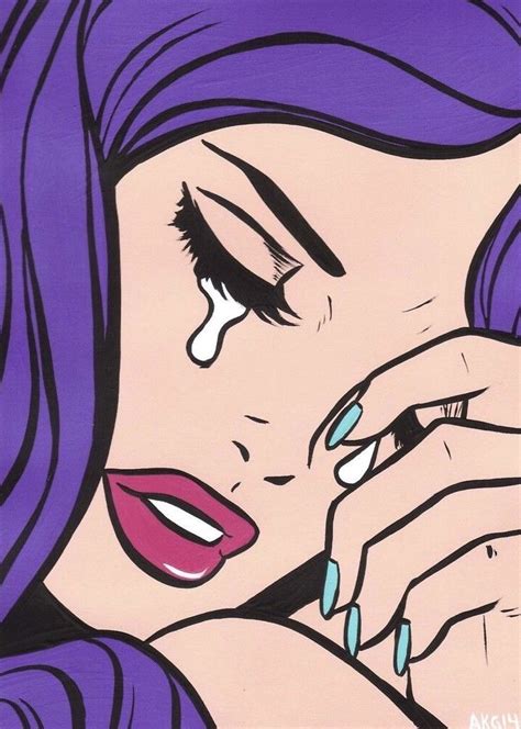 Purple Hair Crying Comic Girl By Turddemon In 2020 Pop Art Pop Art