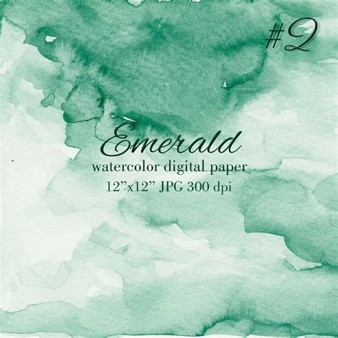 Emerald Green Watercolor Texture Invitation Background By