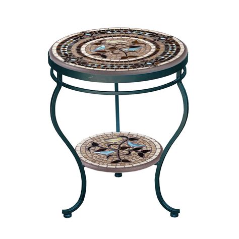 Provence Mosaic Side Table Tiered Neille Olson Mosaics Iron Accents