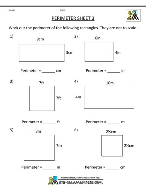 Area And Perimeter Worksheet For Class 5