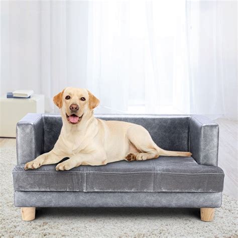 Large Size Pet Bed Faux Velvet Puppy Dog Cat Bed Sofa Couch Rectangular