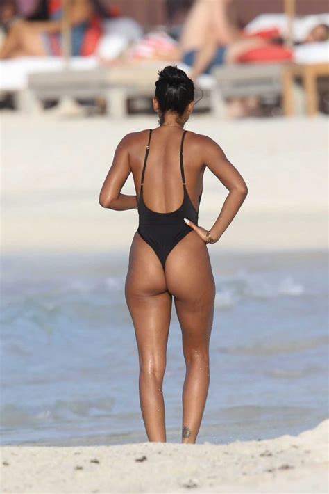 Eniko Parrish In A Black Swimsuit On Honeymoon In St Barts